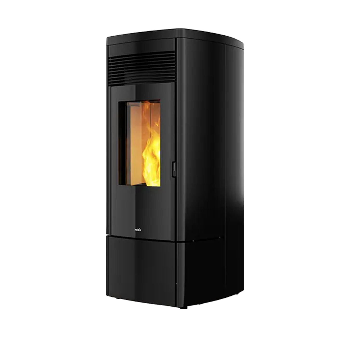 Nobis A13 Zenith Plus zwarte pelletkachel met vlammen