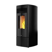 Nobis A13 Zenith Plus zwarte pelletkachel met vlammen