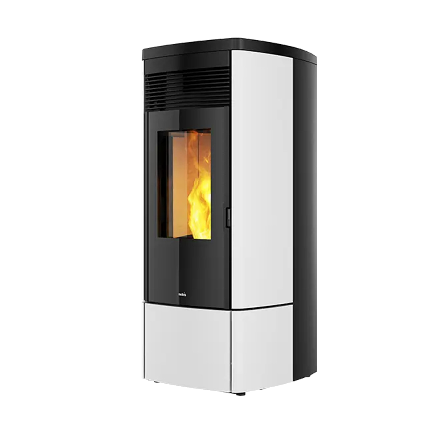 Nobis A13 Zenith Plus pelletkachel met vlam achter glazen deur