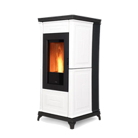 Nobis A9 Classic pelletkachel wit en zwart met zichtbare vlam