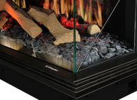 Dimplex Opti-V Vista 130 III met houtblokken en gloeiende vlammen