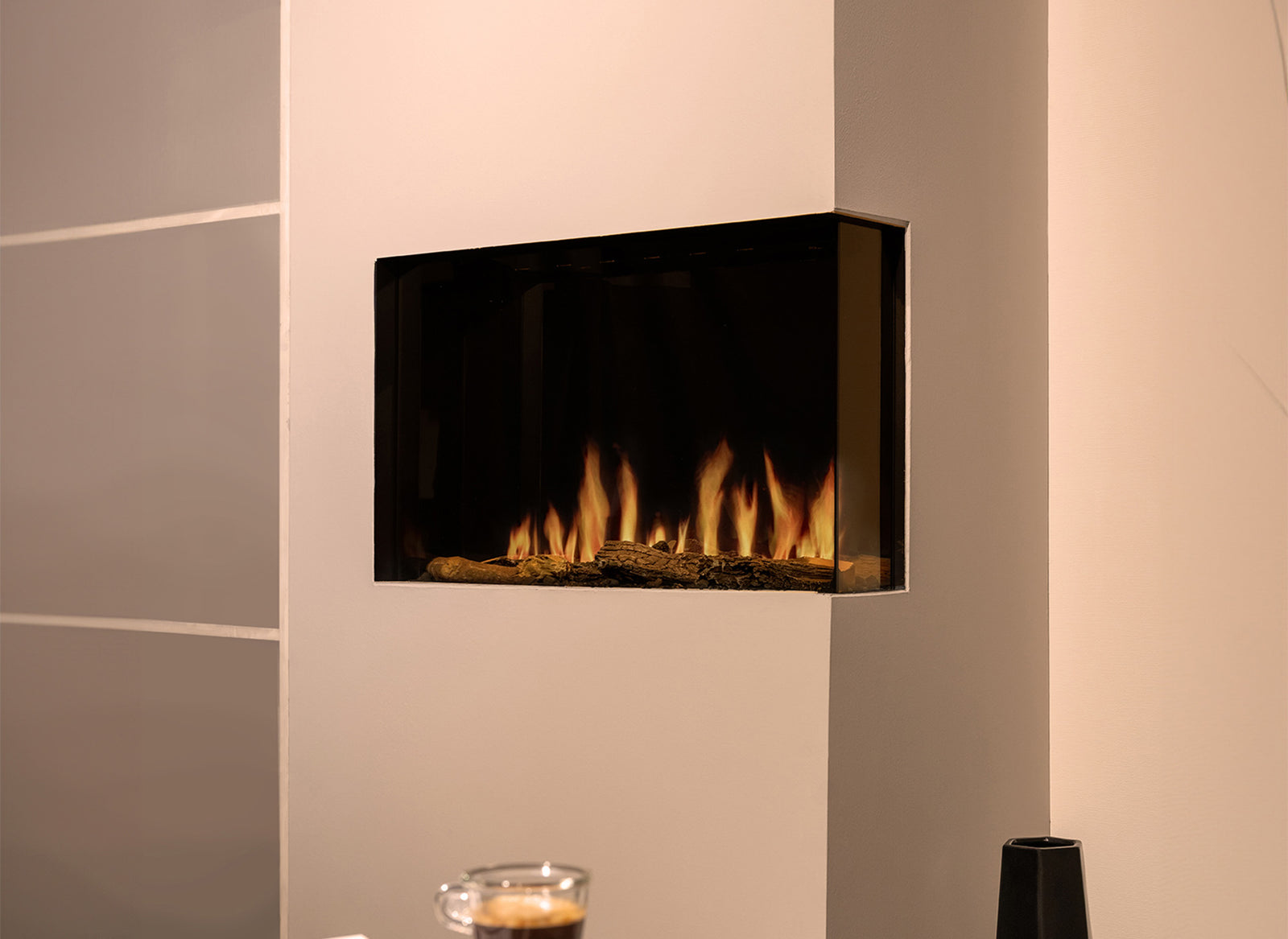 Wanders Orion Multi 30" ingebouwde haard met vlammen in moderne wand