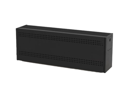 Bocal P45 gevelkachel, zwart, rechthoekig model met geperforeerde zijpanelen