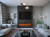 Fair Fires Tru Vizion Pano 1500 in moderne woonkamer met ingebouwde haard