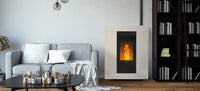 Nordic Fire Espa in moderne woonkamer met brandend vuur