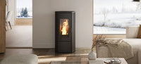 Nordic Fire Ilvar 7 in moderne woonkamer met brandend vuur