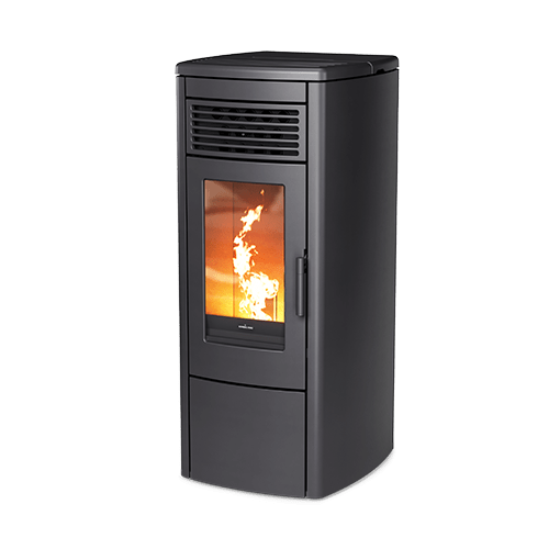 Nordic Fire Viktor 10-12 zwarte kachel met vuur in de ruit