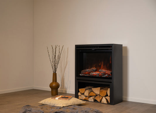 Wanders Redstone 30'' Black Edition High in interieur met brandend haardvuur