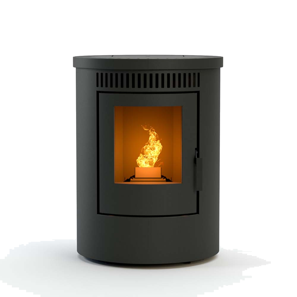 Duroflame Rinus pelletkachel met zicht op vlammen