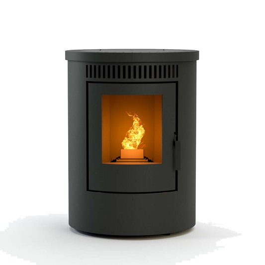 Duroflame Rinus pelletkachel met zicht op vlammen