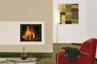 Spartherm Linear Front 67x51 in moderne woonkamer met brandend vuur