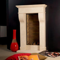 Schouw Arizona in crème kleur met open haard in donkere showroom
