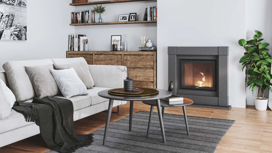 Nordic Fire Sienna 7-10 in moderne woonkamer met brandend haardfront