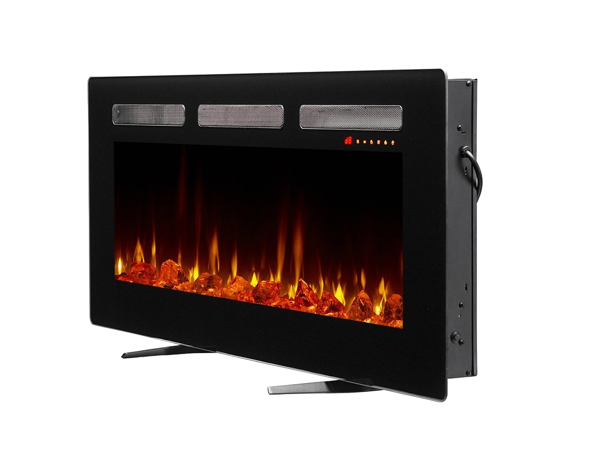 Dimplex Sierra 48" elektrische haard met vlammen op witte achtergrond