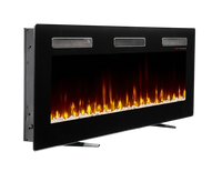 Dimplex Sierra 60" elektrische haard met vlammen op witte achtergrond