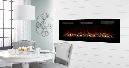Dimplex Sierra 60" elektrische haard in lichte eetkamer