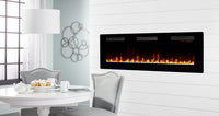 Dimplex Sierra 60" elektrische haard in moderne eetkamer met brandend vlameffect