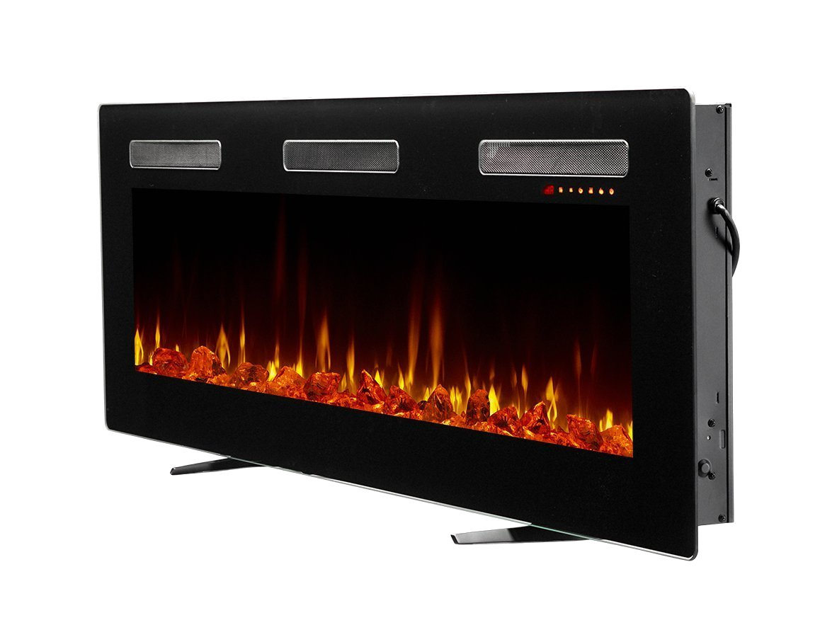 Dimplex Sierra 60 inch elektrische haard met vlammen en zwarte frontplaat