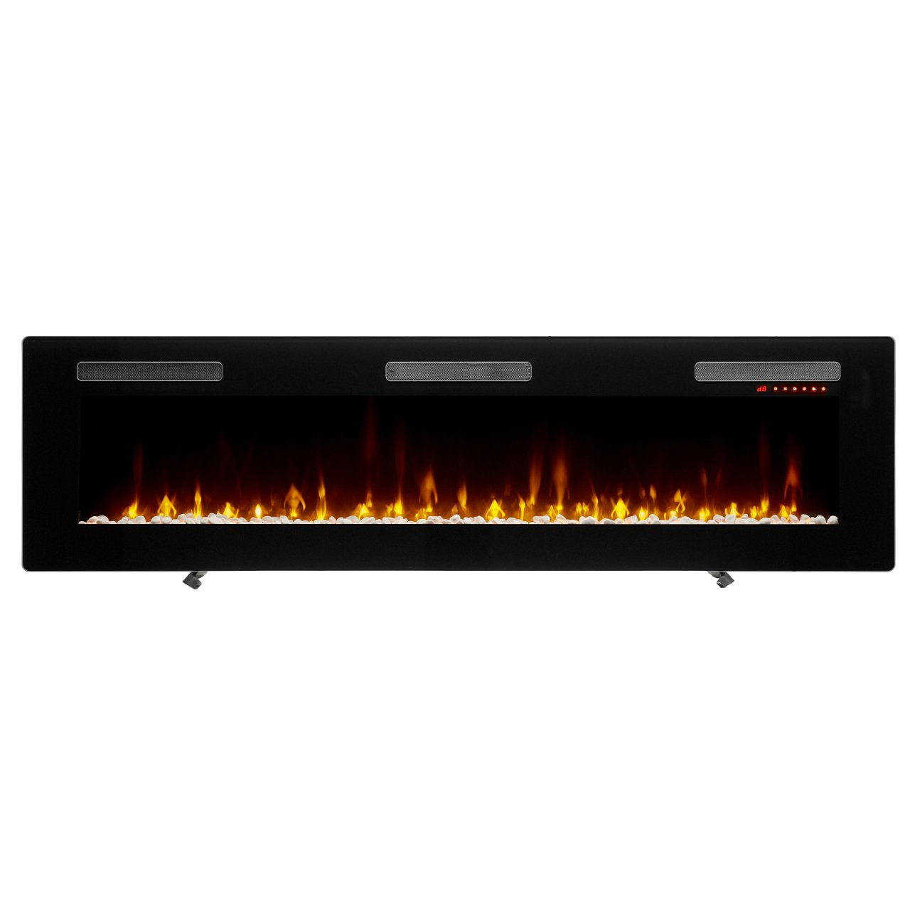 Dimplex Sierra 72" elektrische haard met vlammen op witte achtergrond