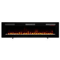 Dimplex Sierra 72" elektrische haard met vlammen op witte achtergrond