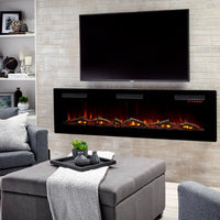 Dimplex Sierra 72 inch elektrische haard in moderne woonkamer, onder tv