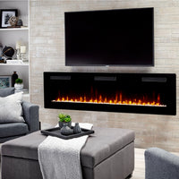 Dimplex Sierra 72" elektrische haard in woonkamer met vlammen