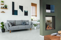 Element4 Sky Small Tunnel in moderne woonkamer met brandende haard