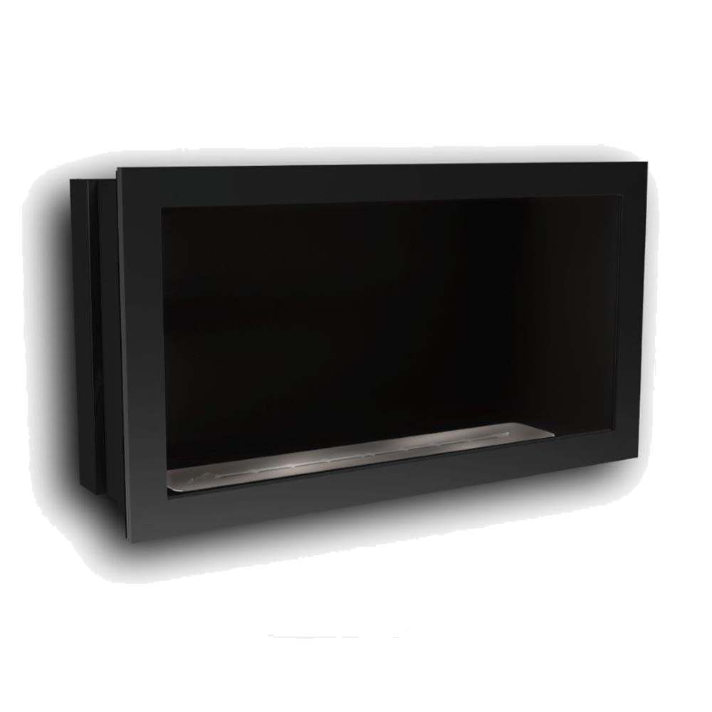 Icon Fires Slimline Firebox 1100 met Slimline 800 Brander, zwarte inbouwhaard