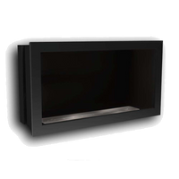 Icon Fires Slimline Firebox 1100 met Slimline 800 Brander, zwarte inbouwhaard