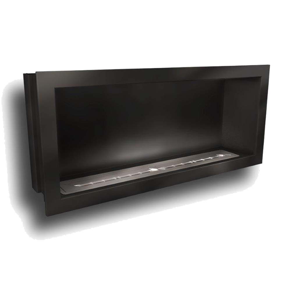Icon Fires Slimline Firebox 1350 met Slimline 1100 Brander, zwarte inbouwhaard