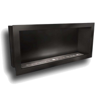 Icon Fires Slimline Firebox 1350 met Slimline 1100 Brander, zwarte inbouwhaard