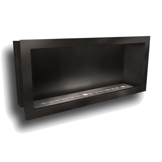 Icon Fires Slimline Firebox 1350 met Slimline 1100 Brander, zwarte inbouwhaard