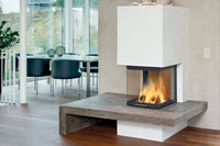 Spartherm Linear Triple 50x74x50 haard in moderne woonkamer met vlammen