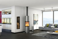 Spartherm Passo L in moderne woonkamer met brandend vuur