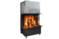 Spartherm Premium Triple 80x41x50 haard met brandend vuur op witte achtergrond