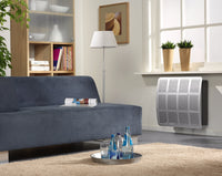 DRU Style 4 gevelkachel in moderne woonkamer onder het raam