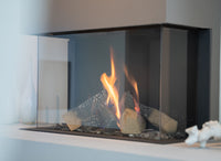 Element4 Summum 70 3/S driezijdige gashaard in moderne woonkamer