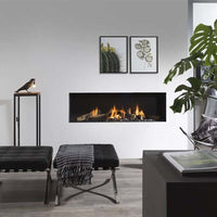 Element4 Summum 140 front in moderne woonkamer met ingebouwde gashaard