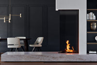 Element4 Sky Large Roomdivider Bio in moderne eetkamer met brandend vuur