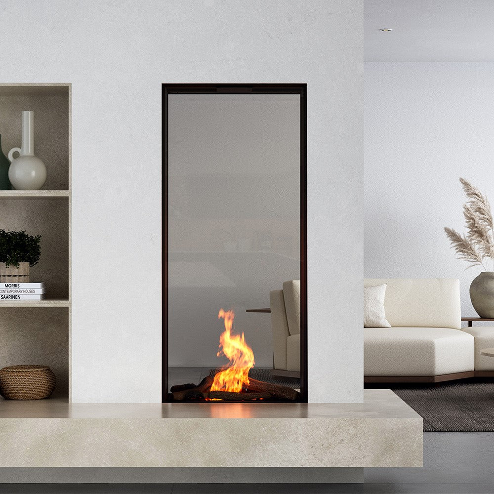 Element4 Sky Large Tunnel Bio ingebouwde haard in moderne woonkamer