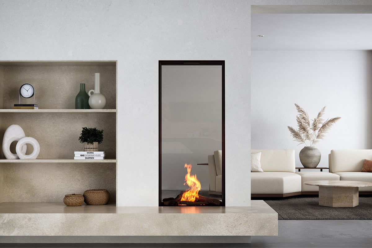 Element4 Sky Large Tunnel Bio in moderne woonkamer met vlammen