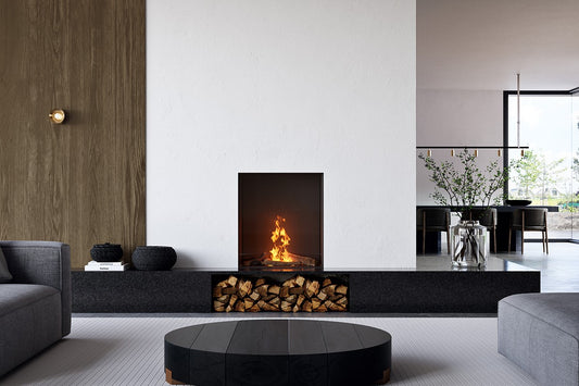 Element4 Sky Small Front Bio ingebouwde haard in moderne woonkamer