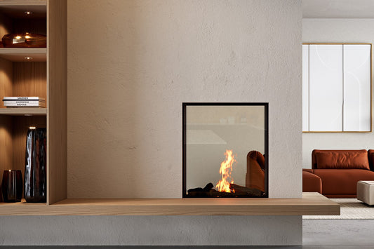 Element4 Sky Small Tunnel Bio haard ingebouwd in moderne woonkamer