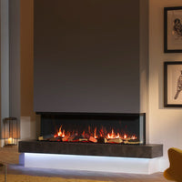 Trimline Fires 150E Solus haard in moderne woonkamer met vlammen