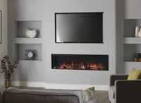 Trimline Fires 150E Solus in moderne woonkamer met ingebouwde haard