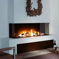 Element4 Trisore 140 gashaard in moderne woonkamer met brandend vuur