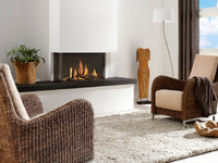 Element4 Trisore 100 gashaard in moderne woonkamer met brandend vuur