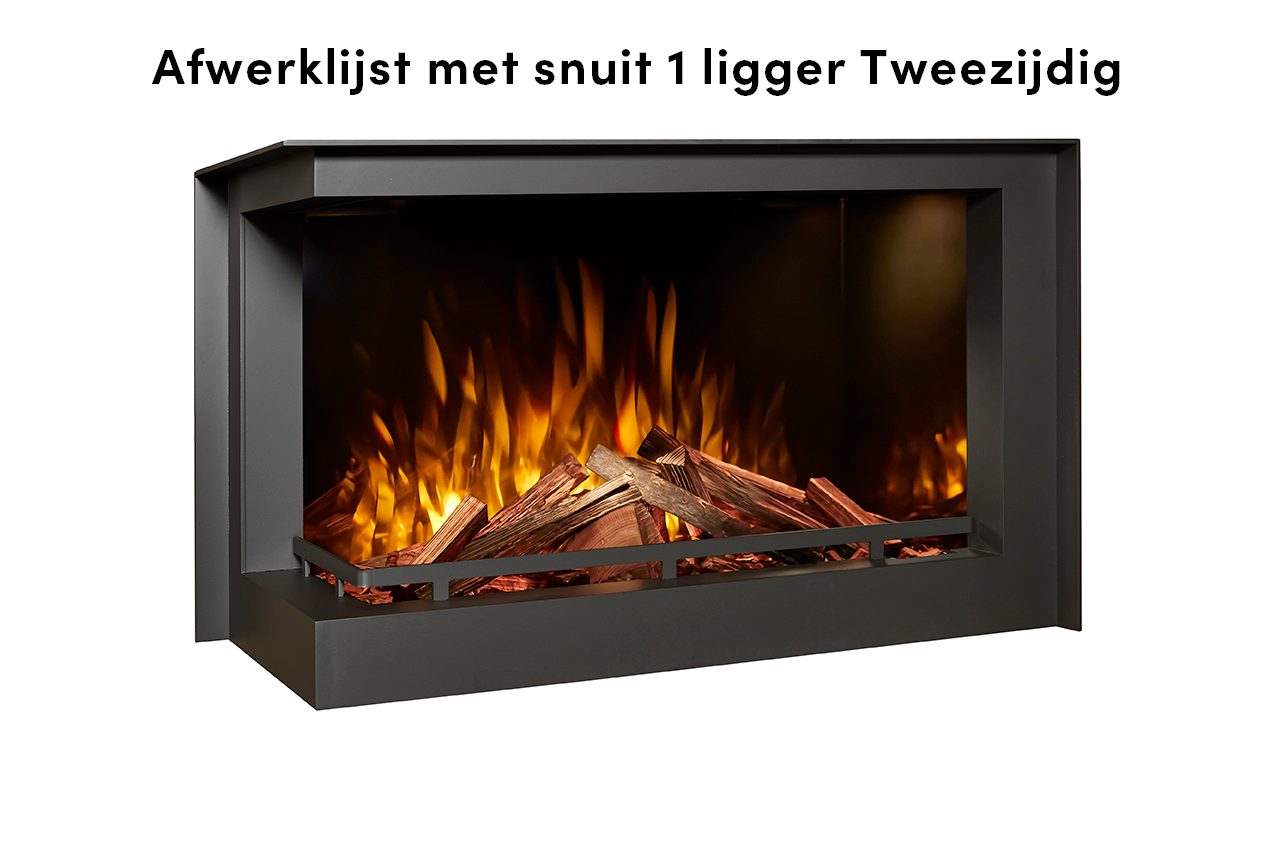 Fair Fires Tru Vizion Solution insert 650 tweezijdig met brandende vlammen