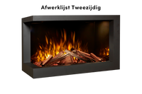 Fair Fires Tru Vizion Solution insert 650 tweezijdig met vlammen en houtblokken