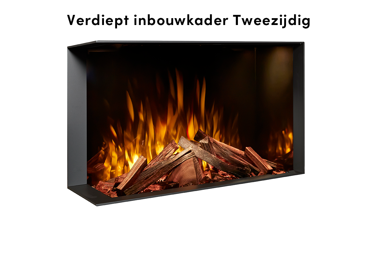 Fair Fires Tru Vizion Solution insert 650 Tweezijdig, inbouwhaard met vlammen